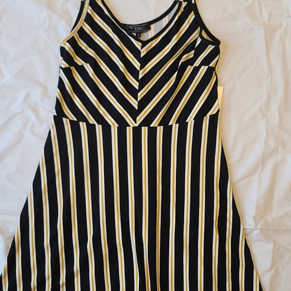 Mini Striped sundress black cream gold super soft NWT - Picture 2 of 6